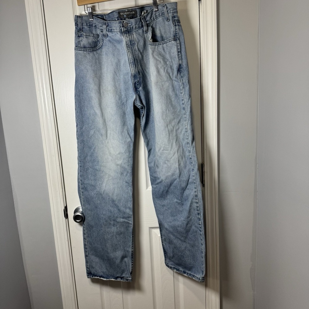 Vintage Levis SilverTab Jeans Mens 36x32 Light Blue Wash‎ Relaxed Fit Y2K USA